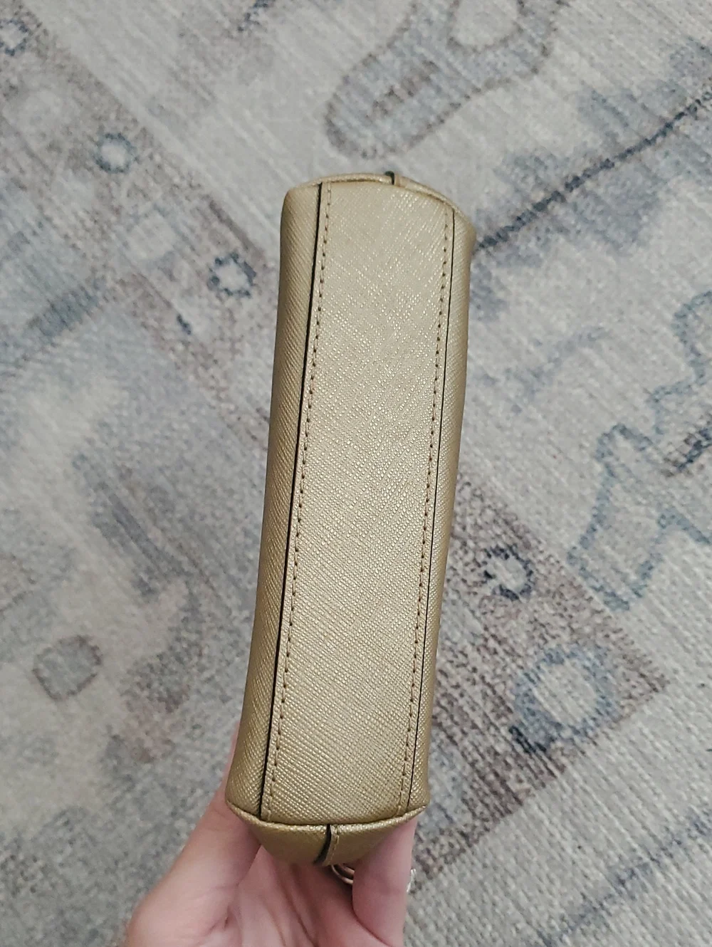 NWOT Coach Gold Metallic Bow Cosmetic Zip Accessory Case Bag